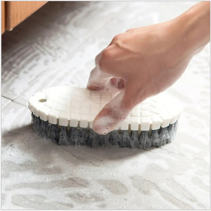 Digital Shoppy Flexible Tile Brush for Stovetop, Bathroom & Bathtub - White/Grey