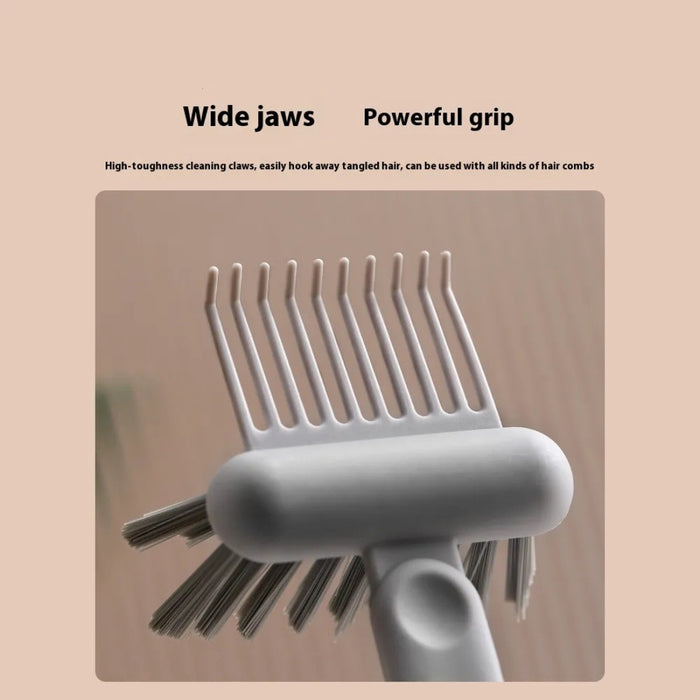 Gray dual-use comb cleaning brush with claw and bristle head; wide jaws and strong grip for removing tangled hair from all comb types – 1600004667634, 13645135
