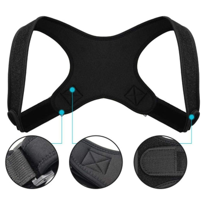 Digital Shoppy Fixed Back Correction Belt, Black – Adjustable Posture Support Brace - Men & Women