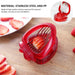 Strawberry slicer made of stainless steel and PP shown slicing fruit – durable design with clean cuts for salads and desserts – 1261421 13927578