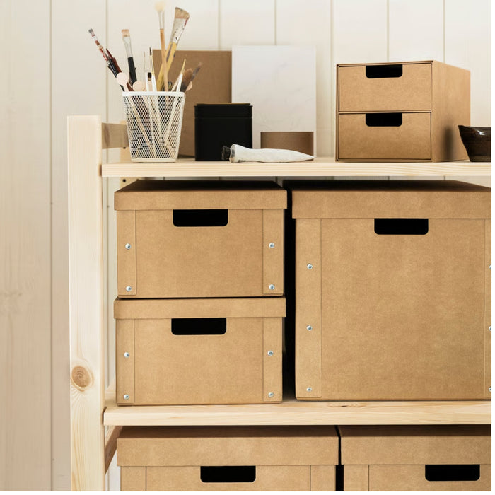 IKEA GÄRDESGÅRD Magazine file, natural with Storage box with lid, natural, 25x35x16 cm (9 ¾x13 ¾x6 ¼ ")