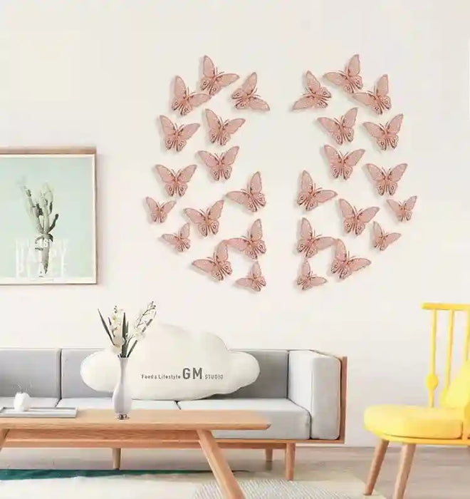 Digital Shoppy 3d Three-dimensional Butterfly Wall Sticker Wall Decoration Sticker ( 12 pieces )