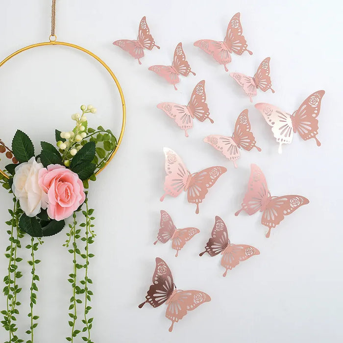 Digital Shoppy 3d Three-dimensional Butterfly Wall Sticker Wall Decoration Sticker ( 12 pieces )