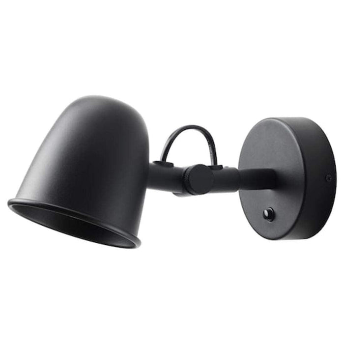 IKEA SKURUP Work/wall lamp, black with Wall lamp, wired-in installation, black