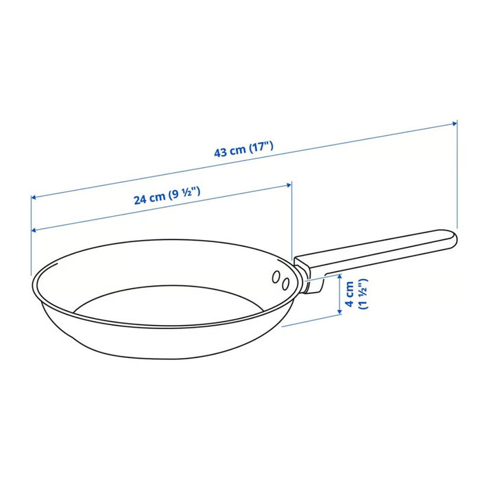 IKEA MIDDAGSMAT Non-Stick Frying Pan 24cm with Hand Towel 40x 70 cm