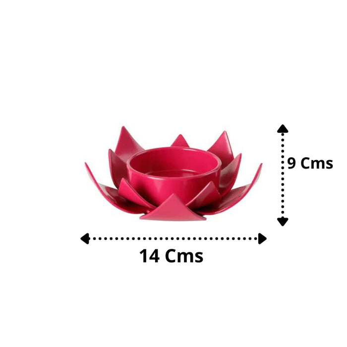 IKEA  Block candle holder, dark pink Lotus, 40 mm (2 ") with Tealight holder, gold-colour, 9 cm