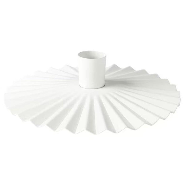 IKEA Candlestick, white, 4 cm with Unscented candle, white, 25 cm