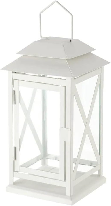 Digital Shoppy BEFÄSTA White Outdoor Block Candle Lantern, 29 cm, designed for stylish outdoor lighting 80511120