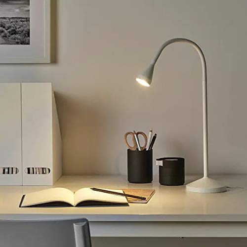 IKEA White Study Desk Set – LED Work Lamp, 66 cm  with Desk 73x50 cm
