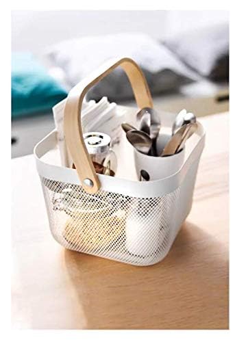 IKEA RISATORP Basket, white, 27x42x23 cm with Basket, white, 25x26x18 cm