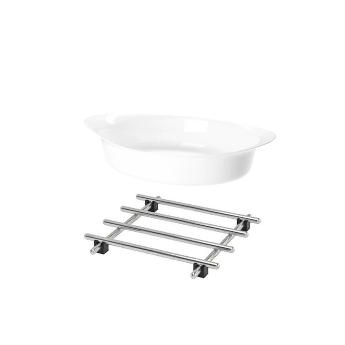 IKEA Oven dish, white, 30x19 cm & Trivet , 17 x 17 cm