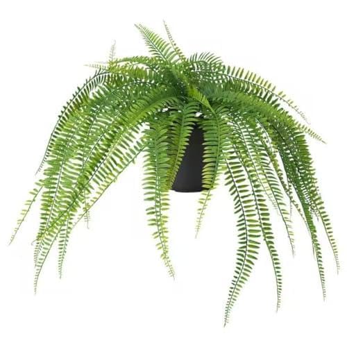 IKEA Artificial potted plant, in/outdoor hanging/fern, 12 cm (4 ¾ ") with  Plant pot, in/outdoor grey, 12 cm
