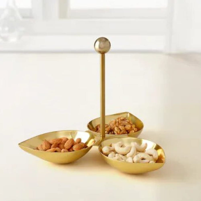 IKEA AROMATISK Candlestick/candle holder, brass-colour, 20 cm (8 ") with Serving stand, gold-colour