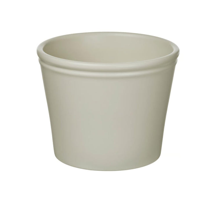IKEA KÖRSBÄRSBJÖRK Plant pot, light grey-beige, 9 cm (3 ½ ") with GRADVIS Plant pot, grey6 cm
