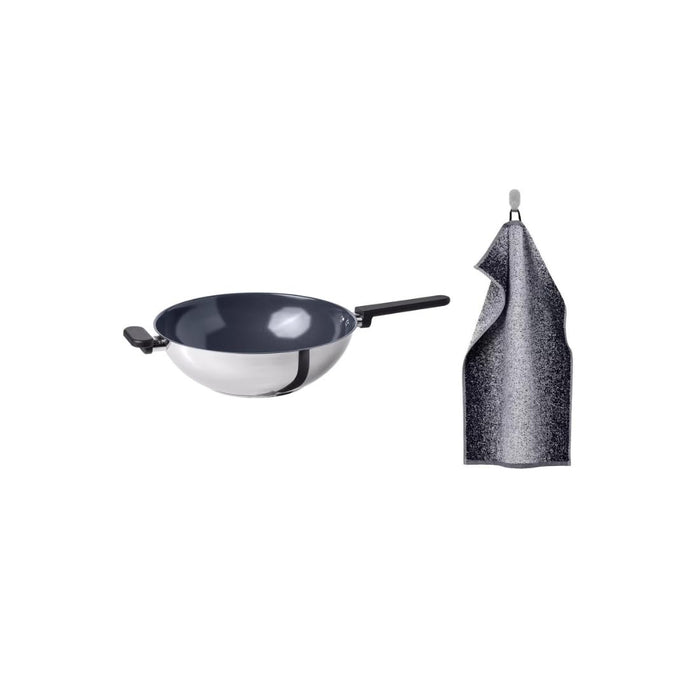 IKEA MIDDAGSMAT Wok 32cm with NYCKELN Hand Towel 40x70cm