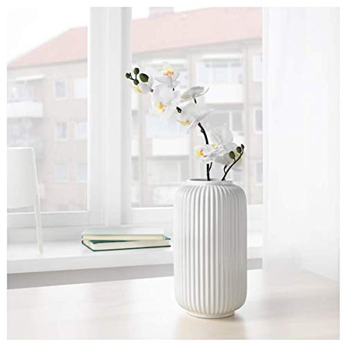 IKEA  STILREN Vase, white22 cmVase, white22 cm with SMYCKA Artificial bouquet, pink, 25 cm