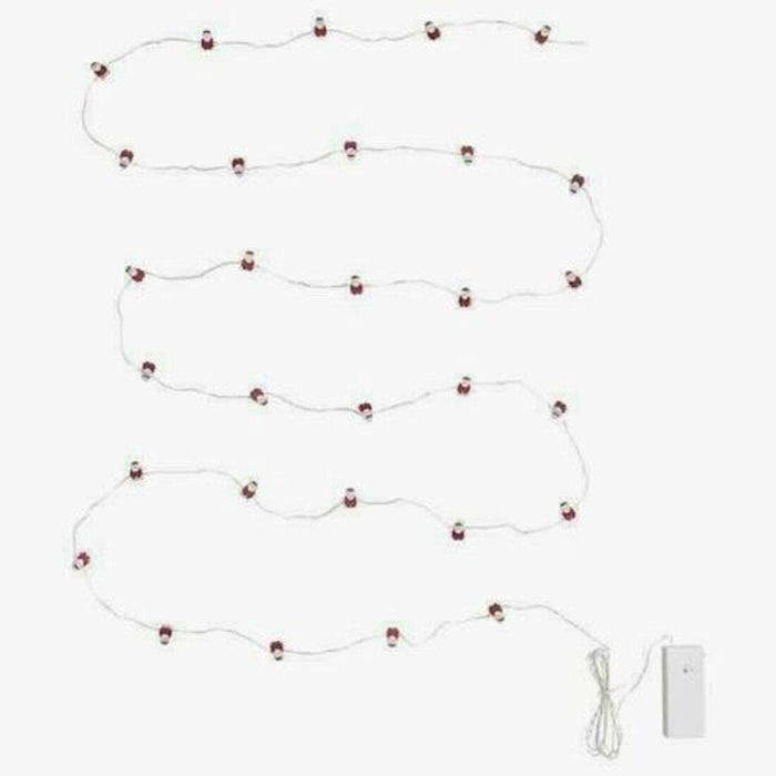 IKEA STRÅLA LED lighting chain with 30 lights, battery-operated/Santa Claus With LED Candle Holder, Battery-Operated,