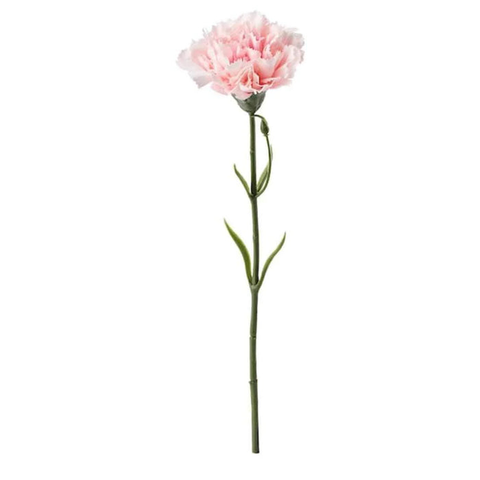 IKEA Vase, clear glass, 17 cm (6 ¾ ")  WITH Artificial flower, carnation/pink, 30 cm