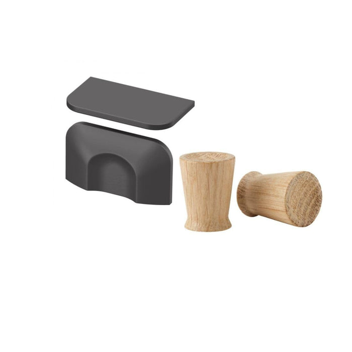 Ikea Modern Wooden Cabinet Knobs & Handle Gray (2 Pack)