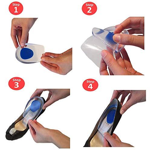 Digital Shoppy Heel Protection & Foot Comfort Combo – Silicone Gel Heel Protectors with Soft Invisible Comfort Nursing Insoles
