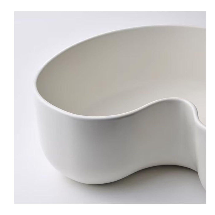 Ikea Stockholm 2-piece Serving Set, Walnut, 31 cm (12") ÖMSESIDIG Serving Bowl, White, 28x24 cm (11x9 ½)