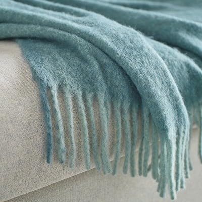 IKEA KLIPPOXEL Throw, grey-turquoise,