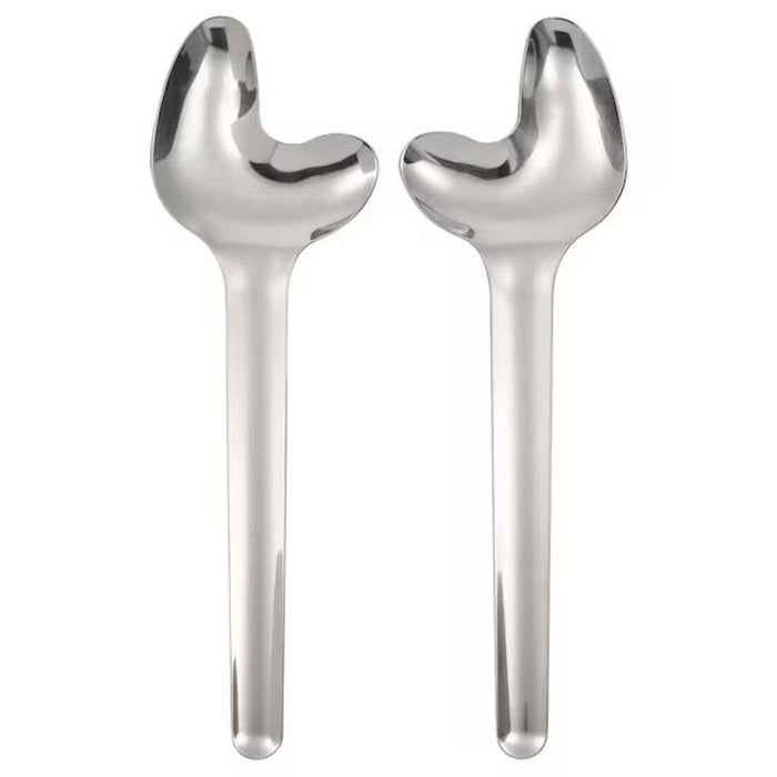 IKEA ÖMSESIDIG 2-piece serving set, stainless steel with  Serving bowl, white, 28x24 cm