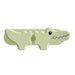 Light green alligator-shaped clip on a white background