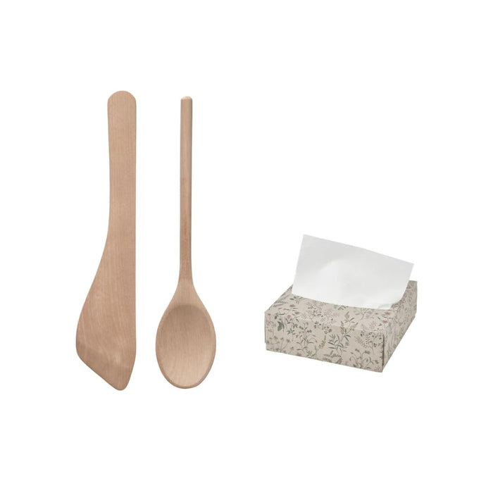 IKEA SJÖKEX 2-Piece Kitchen Utensil Set, Birch with Paper Napkins, 100 pack