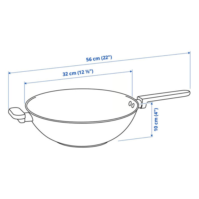 IKEA MIDDAGSMAT Wok 32cm with NYCKELN Hand Towel 40x70cm