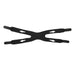 Black headband with multiple straps on a white background