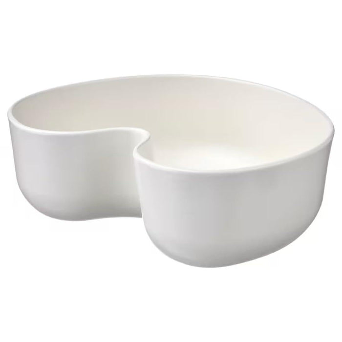 IKEA ÖMSESIDIG 2-piece serving set, stainless steel with  Serving bowl, white, 28x24 cm