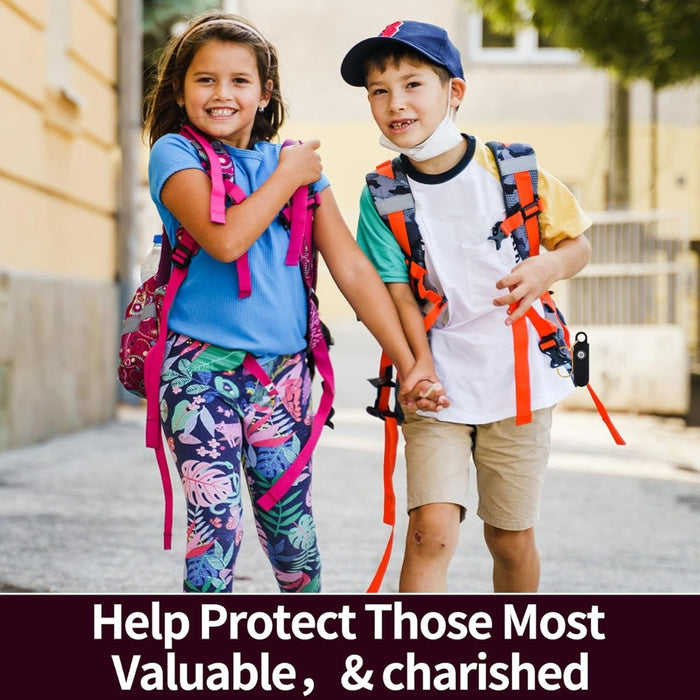 Digital Shoppy Personal Safety Alarm – Anti-Lost Wolf Device with Gold Chain, Black