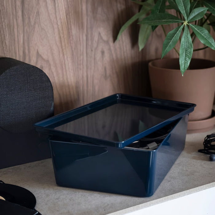 IKEA KUGGIS Box, black-blue, 18x26x8 cm