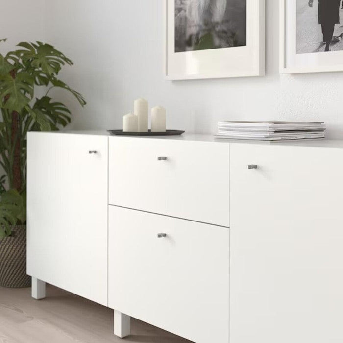 IKEA BORGHAMN Handle Black 170mm and ORRNÄS Knob Stainless Steel 2 Pack — Rustic Style | Cabinet & Drawer Upgrade