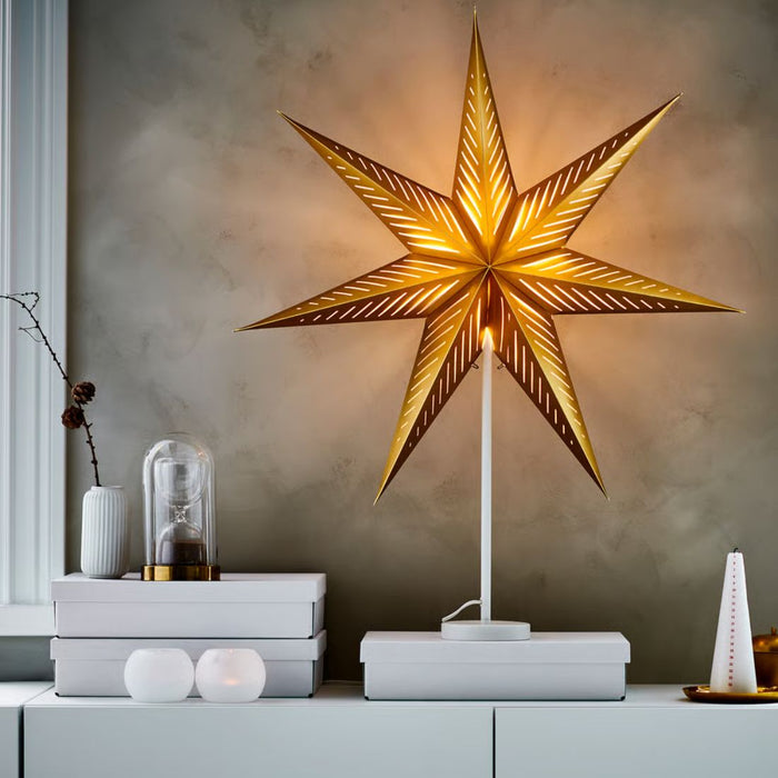 IKEA STRÅLA Lamp shade, brass-colour/stripe, 70 cm (28 ")