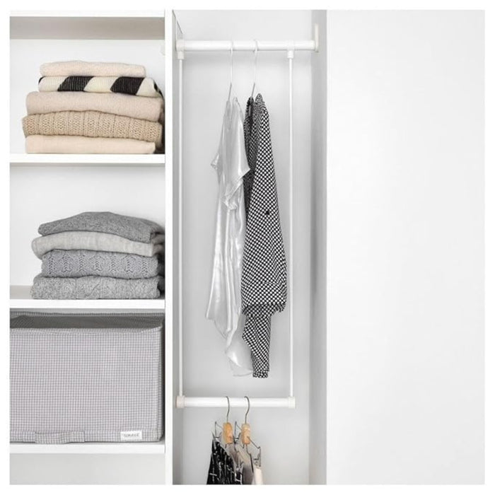 IKEA LÄTTHET & STAJLIG Wardrobe Set: 60-100cm Adjustable Rail & 5-Pack Hangers
