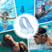 Collage of swimmers using translucent blue nose clip in various pool activities - 