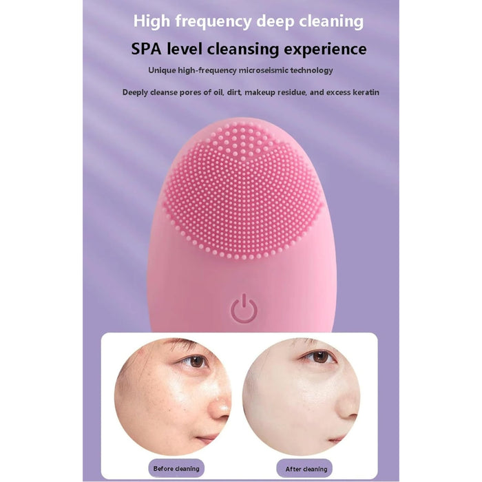 Digital Shoppy Beige Electric Face Cleanser – Makeup Remover & Massage Tool