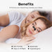 Couple resting peacefully with black nasal strip, emphasizing skin-friendly, hypoallergenic, and all-night wear