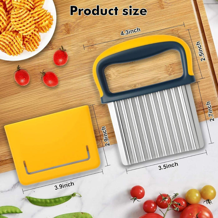 Digital Shoppy  Premium Manual French Fry Cutter for Potatoes Stainless Steel Potato Slicer with Protective Cover