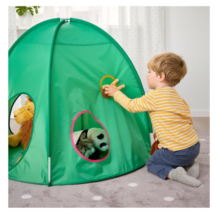 IKEA DVÄRGMÅS Children's Play Tent with Tunnel, Green and Blue