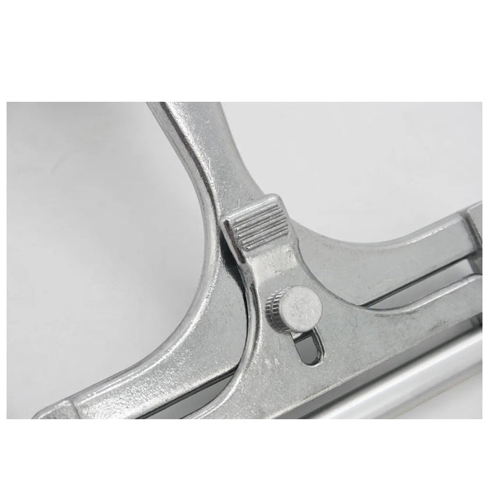 Metallic clip or fastener on a white background