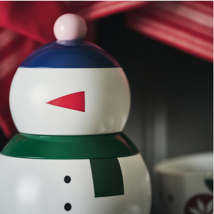 IKEA VINTERFINT Tin with lid, set of 3, snowman