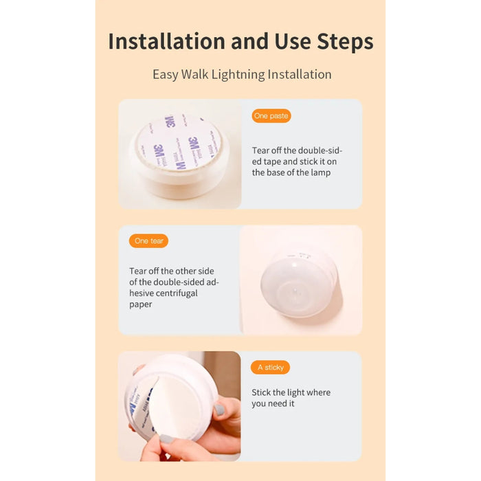 Digital Shoppy Rotating Motion Sensor Night Light – Human Body Detection LED for Corridor, Garage & Wardrobe