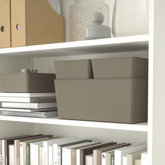 IKEA KUGGIS Box, dark grey-beige, 18x26x8 cm (7x10 ¼x3 ¼ ")