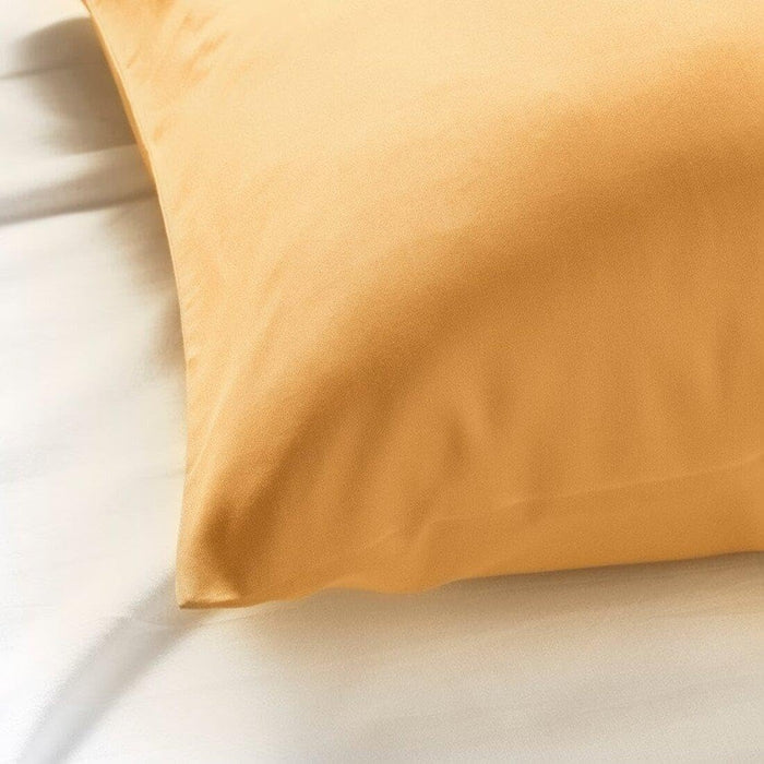 IKEA NATTJASMIN Bedding Set: Silky Yellow Flat Sheet (150x260cm) & Soft Pillowcase (50x80 cm)