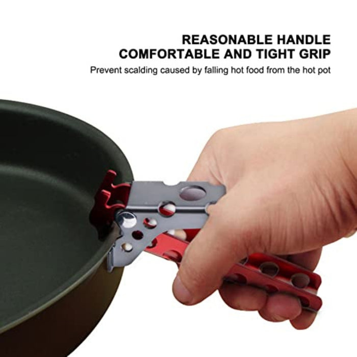 Digital Shoppy Aluminum Pot Gripper, red – Anti-Scald, Non-Slip | In/Outdoor Cooking
