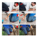Step-by-step guide on proper and improper ways to use tools, with a person kneeling and using a tool.