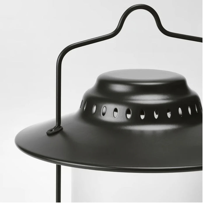 IKEA LED table lamp, dimmable outdoor/black, 35 cm with Table lamp, beige, 25 cm